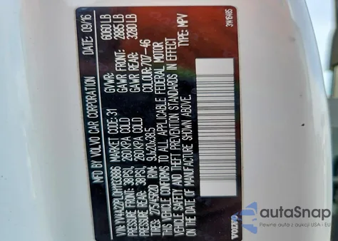 2017 Volvo Xc90 T6 z USA, uszkodzony, nr VIN YV4A22PL0H1133886